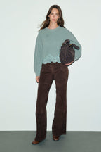 Pull ample en laine et dentelle - RIVIERA - 1