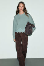 Pull ample en laine et dentelle - RIVIERA - 2