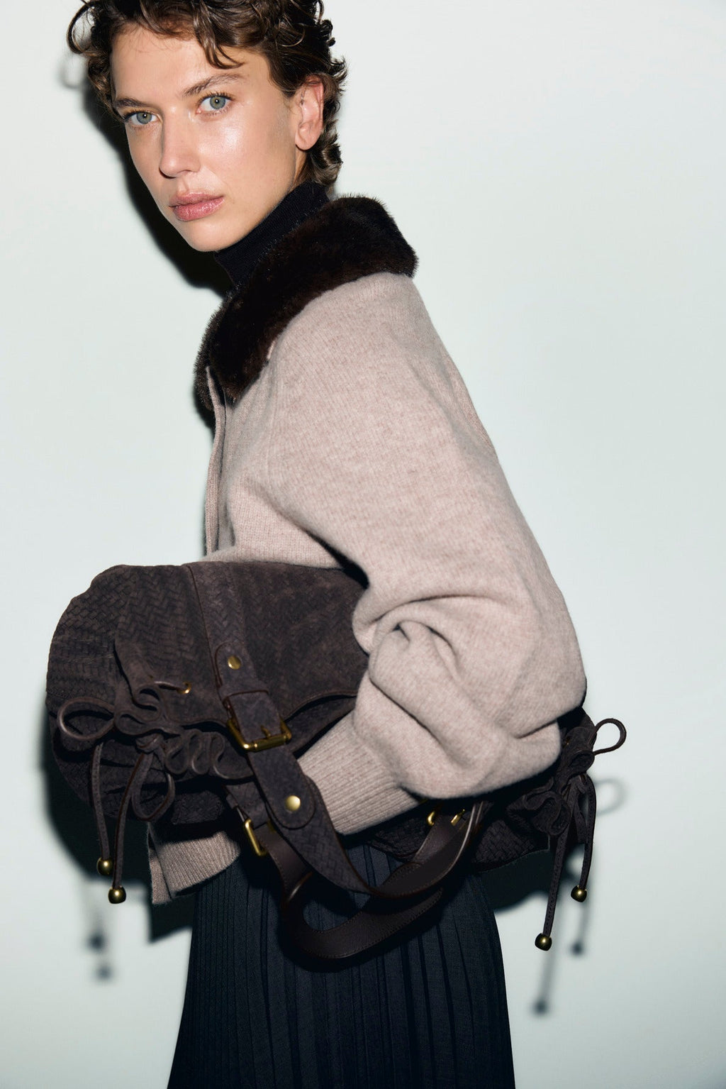 Gilet en cachemire et col en fausse fourrure - ROSALBA - 2