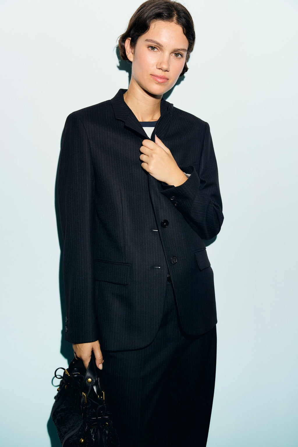 Veste de tailleur à fines rayures - JUSTI - 1