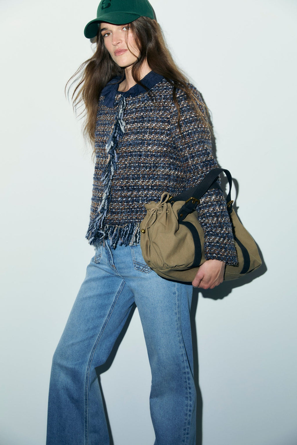 Veste à franges en tweed et lurex - JOYA - 1